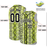Custom Black Snakeskin Pattern Authentic Sleeveless Baseball Jersey