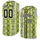 Custom Black Snakeskin Pattern Authentic Sleeveless Baseball Jersey