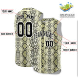 Custom Cream Snakeskin Pattern Authentic Sleeveless Baseball Jersey