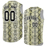 Custom Cream Snakeskin Pattern Authentic Sleeveless Baseball Jersey
