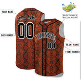 Custom Black Snakeskin Pattern Authentic Sleeveless Baseball Jersey