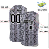 Custom Gray Snakeskin Pattern Authentic Sleeveless Baseball Jersey