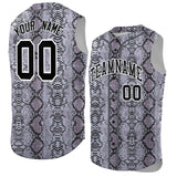 Custom Gray Snakeskin Pattern Authentic Sleeveless Baseball Jersey