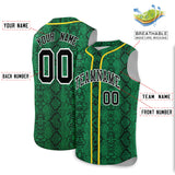 Custom Gold Snakeskin Pattern Authentic Sleeveless Baseball Jersey