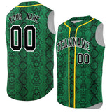 Custom Gold Snakeskin Pattern Authentic Sleeveless Baseball Jersey