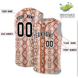 Custom Texas Orange Snakeskin Pattern Authentic Sleeveless Baseball Jersey