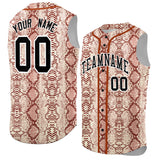 Custom Texas Orange Snakeskin Pattern Authentic Sleeveless Baseball Jersey