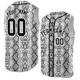 Custom Black Snakeskin Pattern Authentic Sleeveless Baseball Jersey