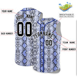 Custom Royal Snakeskin Pattern Authentic Sleeveless Baseball Jersey