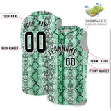 Custom Kelly Green Snakeskin Pattern Authentic Sleeveless Baseball Jersey