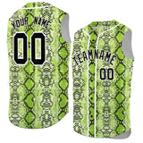 Custom White Snakeskin Pattern Authentic Sleeveless Baseball Jersey