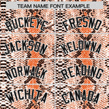 Custom Orange Snakeskin Pattern Authentic Sleeveless Baseball Jersey