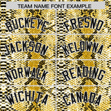 Custom Gold Snakeskin Pattern Authentic Sleeveless Baseball Jersey