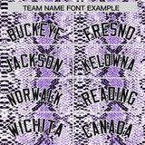Custom Purple Snakeskin Pattern Authentic Sleeveless Baseball Jersey