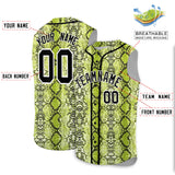 Custom Black Snakeskin Pattern Authentic Sleeveless Baseball Jersey