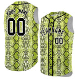 Custom Black Snakeskin Pattern Authentic Sleeveless Baseball Jersey