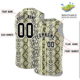 Custom Cream Snakeskin Pattern Authentic Sleeveless Baseball Jersey