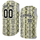 Custom Cream Snakeskin Pattern Authentic Sleeveless Baseball Jersey