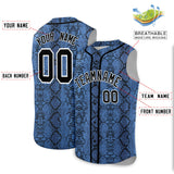 Custom Black Snakeskin Pattern Authentic Sleeveless Baseball Jersey