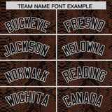 Custom Black Snakeskin Pattern Authentic Sleeveless Baseball Jersey