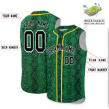 Custom Gold Snakeskin Pattern Authentic Sleeveless Baseball Jersey