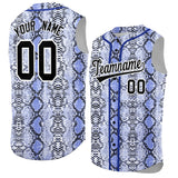 Custom Royal Snakeskin Pattern Authentic Sleeveless Baseball Jersey
