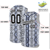 Custom Navy Snakeskin Pattern Authentic Sleeveless Baseball Jersey