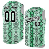 Custom Kelly Green Snakeskin Pattern Authentic Sleeveless Baseball Jersey