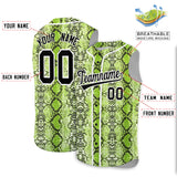Custom White Snakeskin Pattern Authentic Sleeveless Baseball Jersey