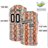 Custom Orange Snakeskin Pattern Authentic Sleeveless Baseball Jersey