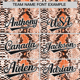 Custom Orange Snakeskin Pattern Authentic Sleeveless Baseball Jersey