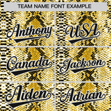 Custom Gold Snakeskin Pattern Authentic Sleeveless Baseball Jersey