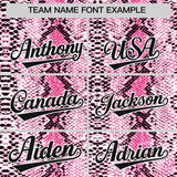 Custom Pink Snakeskin Pattern Authentic Sleeveless Baseball Jersey