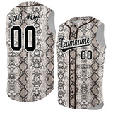 Custom Brown Snakeskin Pattern Authentic Sleeveless Baseball Jersey