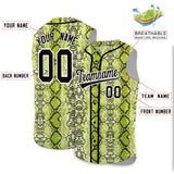 Custom Black Snakeskin Pattern Authentic Sleeveless Baseball Jersey
