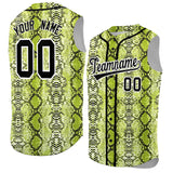 Custom Black Snakeskin Pattern Authentic Sleeveless Baseball Jersey