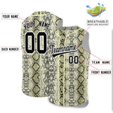 Custom Cream Snakeskin Pattern Authentic Sleeveless Baseball Jersey