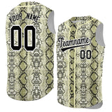 Custom Cream Snakeskin Pattern Authentic Sleeveless Baseball Jersey