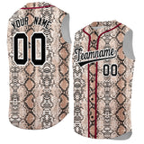 Custom Crimson Snakeskin Pattern Authentic Sleeveless Baseball Jersey
