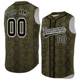 Custom Black Snakeskin Pattern Authentic Sleeveless Baseball Jersey