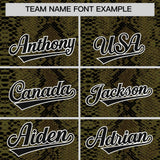 Custom Black Snakeskin Pattern Authentic Sleeveless Baseball Jersey