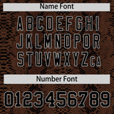 Custom Black Snakeskin Pattern Authentic Sleeveless Baseball Jersey