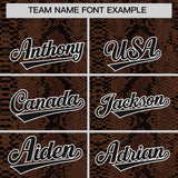 Custom Black Snakeskin Pattern Authentic Sleeveless Baseball Jersey