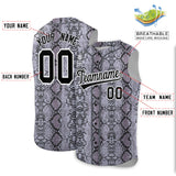 Custom Gray Snakeskin Pattern Authentic Sleeveless Baseball Jersey