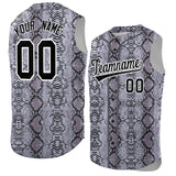 Custom Gray Snakeskin Pattern Authentic Sleeveless Baseball Jersey