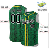Custom Gold Snakeskin Pattern Authentic Sleeveless Baseball Jersey