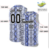 Custom Royal Snakeskin Pattern Authentic Sleeveless Baseball Jersey