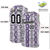 Custom Purple Snakeskin Pattern Authentic Sleeveless Baseball Jersey