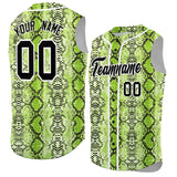 Custom White Snakeskin Pattern Authentic Sleeveless Baseball Jersey