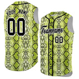 Custom Black Snakeskin Pattern Authentic Sleeveless Baseball Jersey